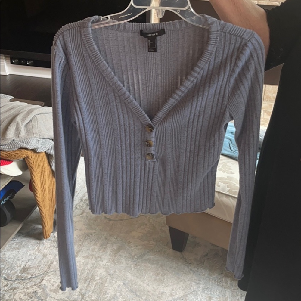 blue cropped sweater